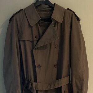 VTG London Fog Men’s lined double breasted brown long trench coat NO SIZE READ